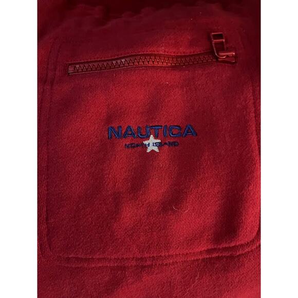 VTG Nautica Sweatpants Mens Classic Red Black Toggles Size L - Picture 7 of 7